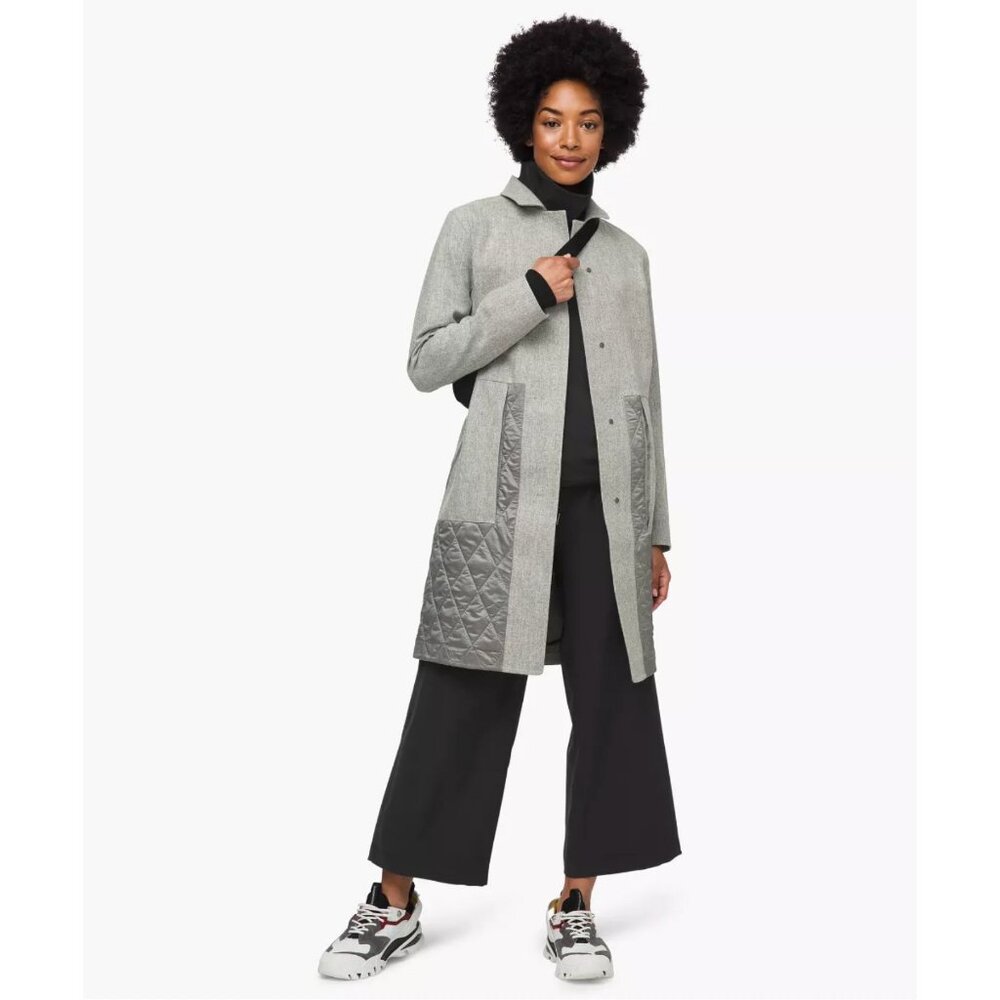 NWT LULULEMON Roam Far Wool Coat 10 Waterproof Primaloft Tech Quilted Bottom